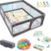 Corral para bebé con tapete de juegos y pelotas de plástico