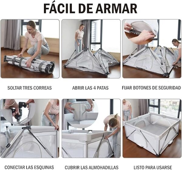 Corral para bebé para interiores y exteriores con pelotas de plástico