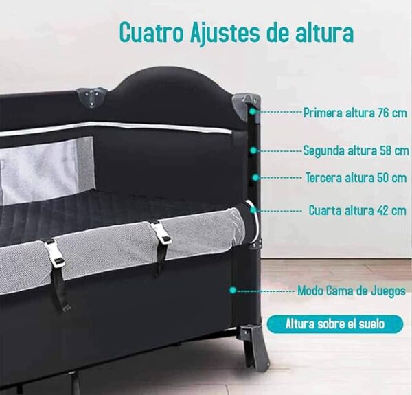 Cuna colecho para bebé con mosquitero portátil y ajustable