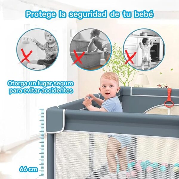 Corral para bebé con tapete de juegos y pelotas de plástico