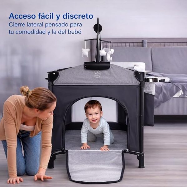 Cuna colecho para bebé con mosquitero portátil y ajustable