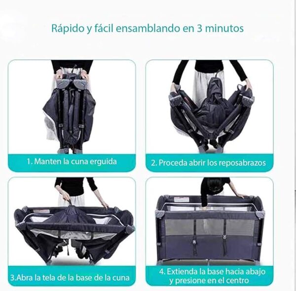 Cuna colecho para bebé con mosquitero portátil y ajustable