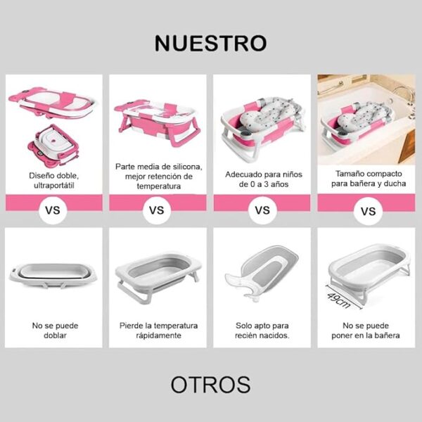 Bañera para bebe bañera Plegable