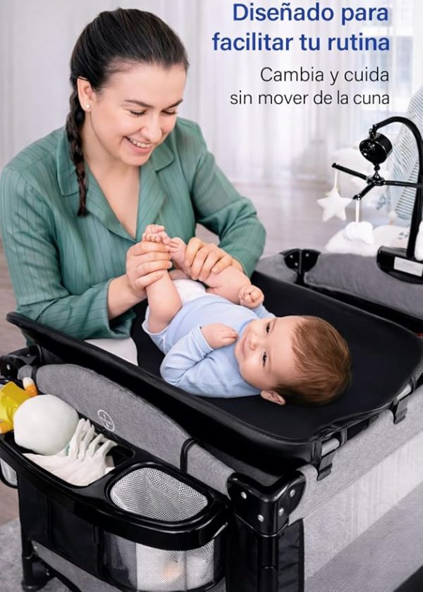 Cuna colecho para bebé con mosquitero portátil y ajustable