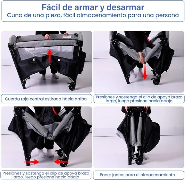 Cuna colecho para bebé con mosquitero portátil y ajustable