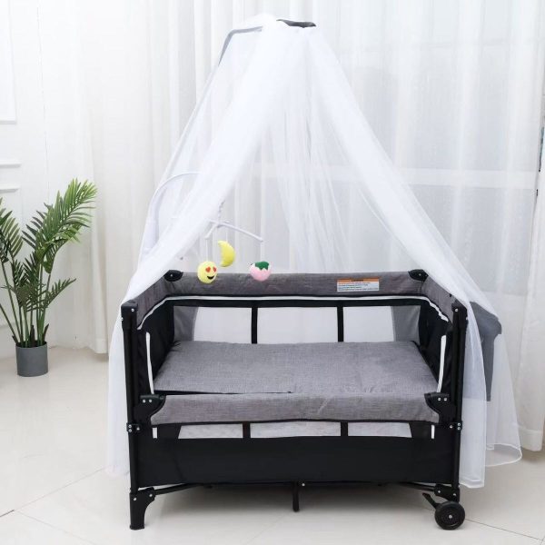 Cuna colecho para bebé con mosquitero portátil y ajustable