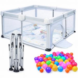 Corral para bebé para interiores y exteriores con pelotas de plástico