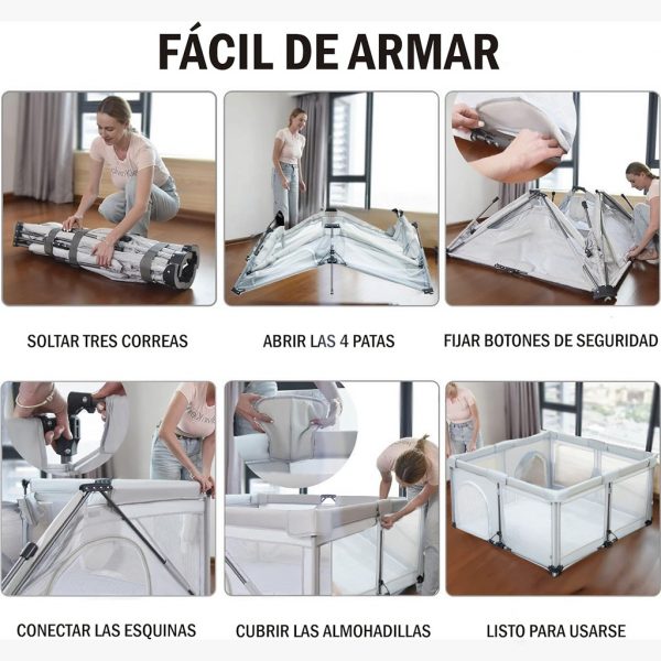 Corral para bebé para interiores y exteriores con pelotas de plástico