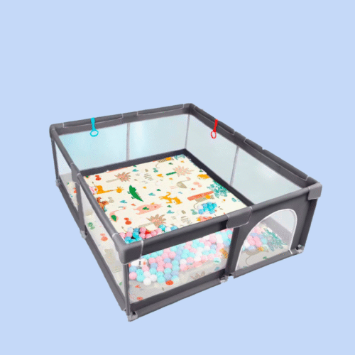 Corral para bebé con tapete de juegos y pelotas de plástico