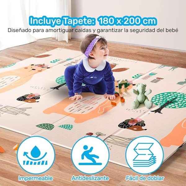 Corral para bebé con tapete de juegos y pelotas de plástico