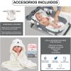 Bañera Plegable para Bebe, Tina de Baño para Bebe con toalla para secar, Cojín Antideslizante y Pantalla de Temperatura, Bañera de Viaje Portátil para Recién Nacido