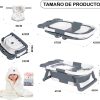 Bañera Plegable para Bebe, Tina de Baño para Bebe con toalla para secar, Cojín Antideslizante y Pantalla de Temperatura, Bañera de Viaje Portátil para Recién Nacido
