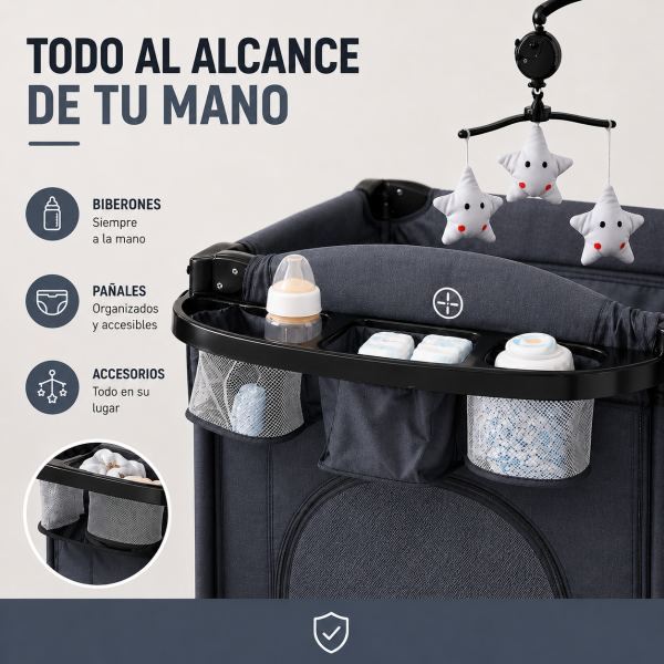 ChatGPT Image 14 may 2026, 02_11_35 a.m. Cuna para bebé con mosquitero, Cuna colecho, Cama de bebé, portátil, Ajustable, versátil, 4 Modos de Uso para recién Nacidos. inversión a Largo Plazo Uso a Partir de 0 a 3 años