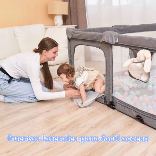 Corral para bebé, corral para bebé plegable, portátil y fácil de instalar para interiores y exteriores, corral grande