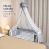 Pekids Cuna para bebé, Cuna colecho, con mosquitero Cama de bebé, portátil, Ajustable, versátil, Varios Modos de Uso, inversión a Largo Plazo (Gris Claro, 125 * 65 * 78 cm)