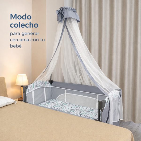 Pekids Cuna para bebé, Cuna colecho, con mosquitero Cama de bebé, portátil, Ajustable, versátil, Varios Modos de Uso, inversión a Largo Plazo (Gris Claro, 125 * 65 * 78 cm)