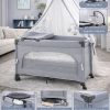 Pekids Cuna para bebé, Cuna colecho, con mosquitero Cama de bebé, portátil, Ajustable, versátil, Varios Modos de Uso, inversión a Largo Plazo (Gris Claro, 125 * 65 * 78 cm)